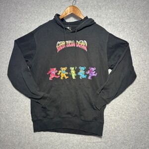 Grateful Dead Dancing Bears Graphic Hoodie Black Mens Medium Band Sweatshirt